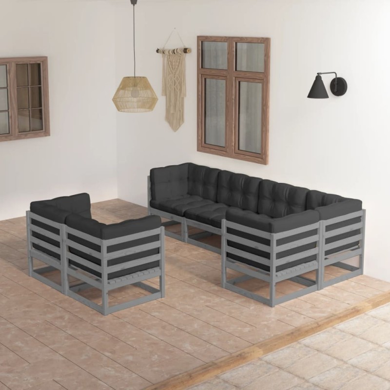 7-tlg. Garten-Lounge-Set mit Kissen Kiefer Massivholz 7-tlg. Garten-Lounge-Set mit Kissen Kiefer Massivholz