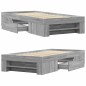 vidaXL Bettgestell Grau Sonoma 90x190 cm Holzwerkstoff vidaXL Bettgestell Grau Sonoma 90x190 cm Holzwerkstoff