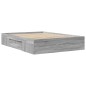 vidaXL Bettgestell Grau Sonoma 140x190 cm Holzwerkstoff vidaXL Bettgestell Grau Sonoma 140x190 cm Holzwerkstoff