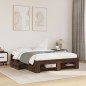 vidaXL Bettgestell ohne Matratze Braun Eiche 120x190 cm Holzwerkstoff vidaXL Bettgestell ohne Matratze Braun Eiche 120x190 cm Holzwerkstoff