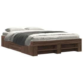 vidaXL Bettgestell ohne Matratze Braun Eiche 120x190 cm Holzwerkstoff