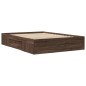 vidaXL Bettgestell ohne Matratze Braun Eiche 120x190 cm Holzwerkstoff vidaXL Bettgestell ohne Matratze Braun Eiche 120x190 cm Holzwerkstoff