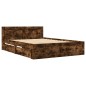 vidaXL Bettgestell mit Kopfteil Räuchereiche 120x200 cm Holzwerkstoff vidaXL Bettgestell mit Kopfteil Räuchereiche 120x200 cm Holzwerkstoff