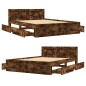 vidaXL Bettgestell mit Kopfteil Räuchereiche 120x200 cm Holzwerkstoff vidaXL Bettgestell mit Kopfteil Räuchereiche 120x200 cm Holzwerkstoff