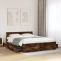 vidaXL Bettgestell mit Kopfteil Räuchereiche 150x200 cm Holzwerkstoff vidaXL Bettgestell mit Kopfteil Räuchereiche 150x200 cm Holzwerkstoff