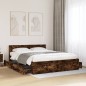 vidaXL Bettgestell mit Kopfteil Räuchereiche 160x200 cm Holzwerkstoff vidaXL Bettgestell mit Kopfteil Räuchereiche 160x200 cm Holzwerkstoff