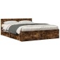 vidaXL Bettgestell mit Kopfteil Räuchereiche 160x200 cm Holzwerkstoff vidaXL Bettgestell mit Kopfteil Räuchereiche 160x200 cm Holzwerkstoff