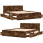 vidaXL Bettgestell mit Kopfteil Räuchereiche 160x200 cm Holzwerkstoff vidaXL Bettgestell mit Kopfteil Räuchereiche 160x200 cm Holzwerkstoff