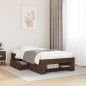 vidaXL Bettgestell ohne Matratze Braun Eiche 75x190 cm Holzwerkstoff vidaXL Bettgestell ohne Matratze Braun Eiche 75x190 cm Holzwerkstoff
