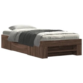 vidaXL Bettgestell ohne Matratze Braun Eiche 75x190 cm Holzwerkstoff