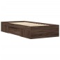 vidaXL Bettgestell ohne Matratze Braun Eiche 75x190 cm Holzwerkstoff vidaXL Bettgestell ohne Matratze Braun Eiche 75x190 cm Holzwerkstoff