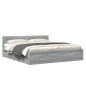 vidaXL Bettgestell mit Kopfteil Grau Sonoma 180x200 cm Holzwerkstoff vidaXL Bettgestell mit Kopfteil Grau Sonoma 180x200 cm Holzwerkstoff