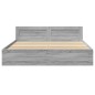 vidaXL Bettgestell mit Kopfteil Grau Sonoma 180x200 cm Holzwerkstoff vidaXL Bettgestell mit Kopfteil Grau Sonoma 180x200 cm Holzwerkstoff