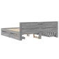 vidaXL Bettgestell mit Kopfteil Grau Sonoma 180x200 cm Holzwerkstoff vidaXL Bettgestell mit Kopfteil Grau Sonoma 180x200 cm Holzwerkstoff