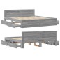 vidaXL Bettgestell mit Kopfteil Grau Sonoma 180x200 cm Holzwerkstoff vidaXL Bettgestell mit Kopfteil Grau Sonoma 180x200 cm Holzwerkstoff