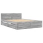 vidaXL Bettgestell mit Kopfteil Grau Sonoma 140x200 cm Holzwerkstoff vidaXL Bettgestell mit Kopfteil Grau Sonoma 140x200 cm Holzwerkstoff