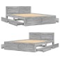 vidaXL Bettgestell mit Kopfteil Grau Sonoma 140x200 cm Holzwerkstoff vidaXL Bettgestell mit Kopfteil Grau Sonoma 140x200 cm Holzwerkstoff
