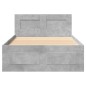 vidaXL Bettgestell mit Kopfteil Betongrau 90x190 cm Holzwerkstoff vidaXL Bettgestell mit Kopfteil Betongrau 90x190 cm Holzwerkstoff