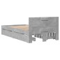 vidaXL Bettgestell mit Kopfteil Betongrau 90x190 cm Holzwerkstoff vidaXL Bettgestell mit Kopfteil Betongrau 90x190 cm Holzwerkstoff