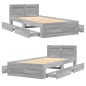 vidaXL Bettgestell mit Kopfteil Betongrau 90x190 cm Holzwerkstoff vidaXL Bettgestell mit Kopfteil Betongrau 90x190 cm Holzwerkstoff