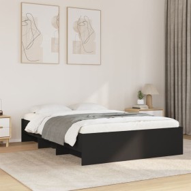 vidaXL Bettgestell Schwarz 135x190 cm Holzwerkstoff