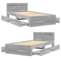 vidaXL Bettgestell mit Kopfteil Betongrau 75x190 cm Holzwerkstoff vidaXL Bettgestell mit Kopfteil Betongrau 75x190 cm Holzwerkstoff