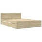 vidaXL Bettgestell mit Kopfteil Sonoma-Eiche 135x190 cm Holzwerkstoff vidaXL Bettgestell mit Kopfteil Sonoma-Eiche 135x190 cm Holzwerkstoff