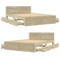 vidaXL Bettgestell mit Kopfteil Sonoma-Eiche 135x190 cm Holzwerkstoff vidaXL Bettgestell mit Kopfteil Sonoma-Eiche 135x190 cm Holzwerkstoff