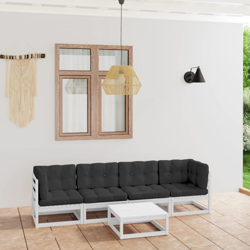 5-tlg. Garten-Lounge-Set mit Kissen Kiefer Massivholz 5-tlg. Garten-Lounge-Set mit Kissen Kiefer Massivholz