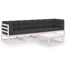 5-tlg. Garten-Lounge-Set mit Kissen Kiefer Massivholz
