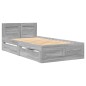 vidaXL Bettgestell mit Kopfteil Grau Sonoma 90x190 cm Holzwerkstoff vidaXL Bettgestell mit Kopfteil Grau Sonoma 90x190 cm Holzwerkstoff