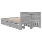 vidaXL Bettgestell mit Kopfteil Grau Sonoma 90x190 cm Holzwerkstoff vidaXL Bettgestell mit Kopfteil Grau Sonoma 90x190 cm Holzwerkstoff