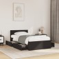 vidaXL Bettgestell mit Kopfteil Schwarz 90x200 cm Holzwerkstoff vidaXL Bettgestell mit Kopfteil Schwarz 90x200 cm Holzwerkstoff