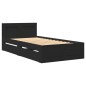 vidaXL Bettgestell mit Kopfteil Schwarz 90x200 cm Holzwerkstoff vidaXL Bettgestell mit Kopfteil Schwarz 90x200 cm Holzwerkstoff