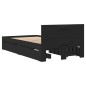 vidaXL Bettgestell mit Kopfteil Schwarz 90x200 cm Holzwerkstoff vidaXL Bettgestell mit Kopfteil Schwarz 90x200 cm Holzwerkstoff