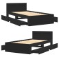 vidaXL Bettgestell mit Kopfteil Schwarz 90x200 cm Holzwerkstoff vidaXL Bettgestell mit Kopfteil Schwarz 90x200 cm Holzwerkstoff