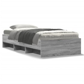 vidaXL Bettgestell Grau Sonoma 90x190 cm Holzwerkstoff