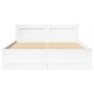 vidaXL Bettgestell mit Kopfteil Weiß 140x190 cm Holzwerkstoff vidaXL Bettgestell mit Kopfteil Weiß 140x190 cm Holzwerkstoff