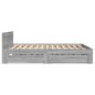 vidaXL Bettgestell mit Kopfteil Grau Sonoma 135x190 cm Holzwerkstoff vidaXL Bettgestell mit Kopfteil Grau Sonoma 135x190 cm Holzwerkstoff