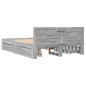 vidaXL Bettgestell mit Kopfteil Grau Sonoma 135x190 cm Holzwerkstoff vidaXL Bettgestell mit Kopfteil Grau Sonoma 135x190 cm Holzwerkstoff
