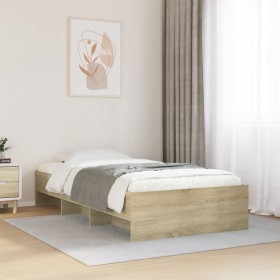 vidaXL Bettgestell ohne Matratze Sonoma-Eiche 75x190 cm Holzwerkstoff