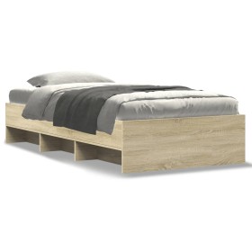 vidaXL Bettgestell ohne Matratze Sonoma-Eiche 75x190 cm Holzwerkstoff