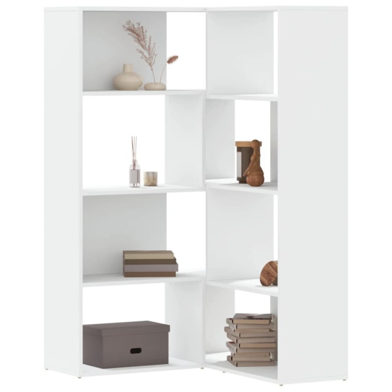 vidaXL Eck-Bücherregal 4 Etagen Weiß 85x85x140 cm Holzwerkstoff vidaXL Eck-Bücherregal 4 Etagen Weiß 85x85x140 cm Holzwerkstoff