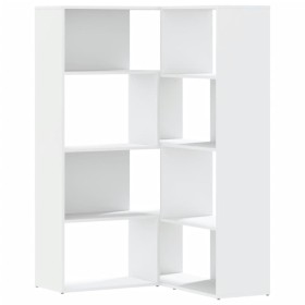 vidaXL Eck-Bücherregal 4 Etagen Weiß 85x85x140 cm Holzwerkstoff