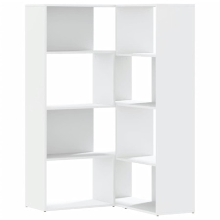 vidaXL Eck-Bücherregal 4 Etagen Weiß 85x85x140 cm Holzwerkstoff