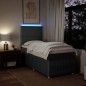vidaXL Boxspringbett mit Matratze Dunkelgrau 90x200 cm Stoff vidaXL Boxspringbett mit Matratze Dunkelgrau 90x200 cm Stoff