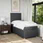 vidaXL Boxspringbett mit Matratze Dunkelgrau 90x200 cm Stoff vidaXL Boxspringbett mit Matratze Dunkelgrau 90x200 cm Stoff