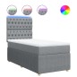 vidaXL Boxspringbett mit Matratze Hellgrau 90x200 cm Stoff vidaXL Boxspringbett mit Matratze Hellgrau 90x200 cm Stoff