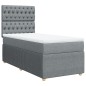 vidaXL Boxspringbett mit Matratze Hellgrau 90x200 cm Stoff vidaXL Boxspringbett mit Matratze Hellgrau 90x200 cm Stoff