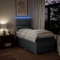 vidaXL Boxspringbett mit Matratze Hellgrau 90x200 cm Stoff vidaXL Boxspringbett mit Matratze Hellgrau 90x200 cm Stoff